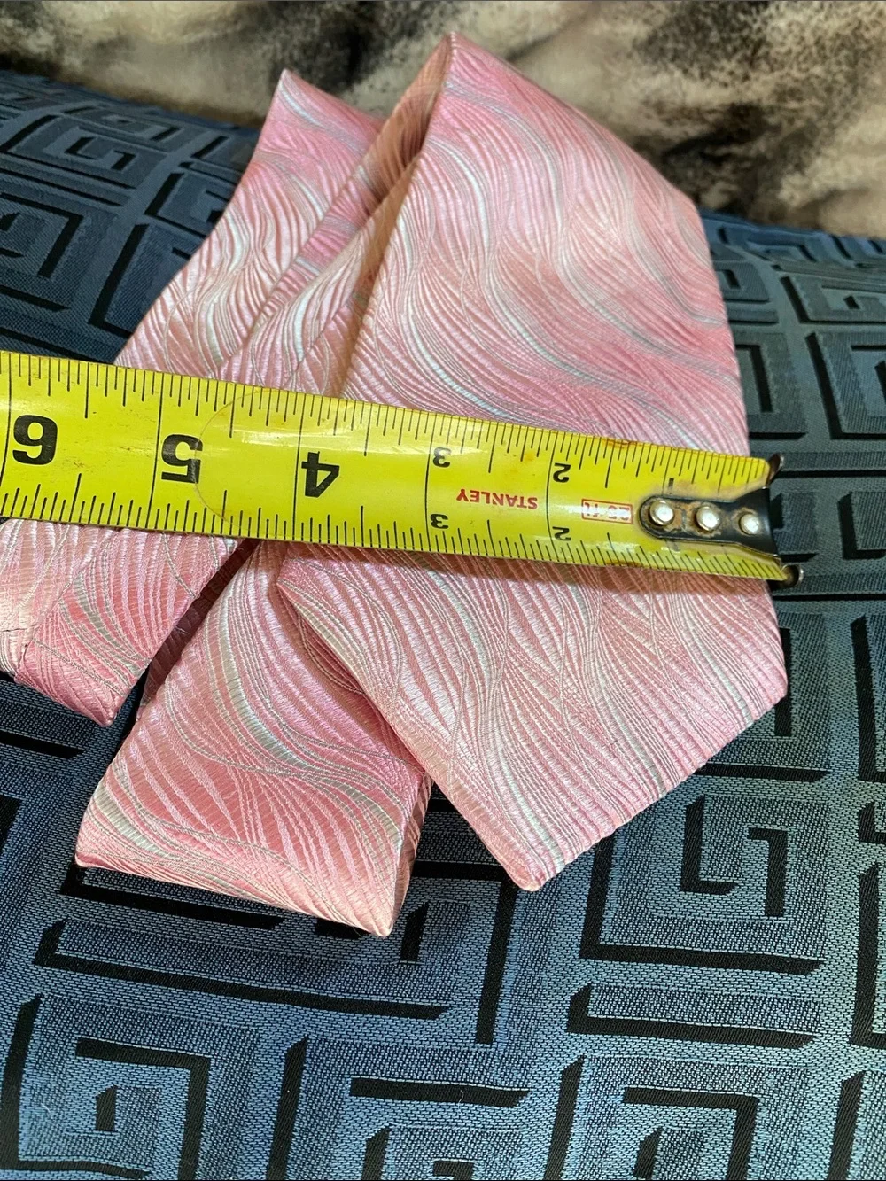 💯 Silk Hand Made in Italy 🇮🇹 Luxurious Pink Silver Texture Shimmer Tie Rare